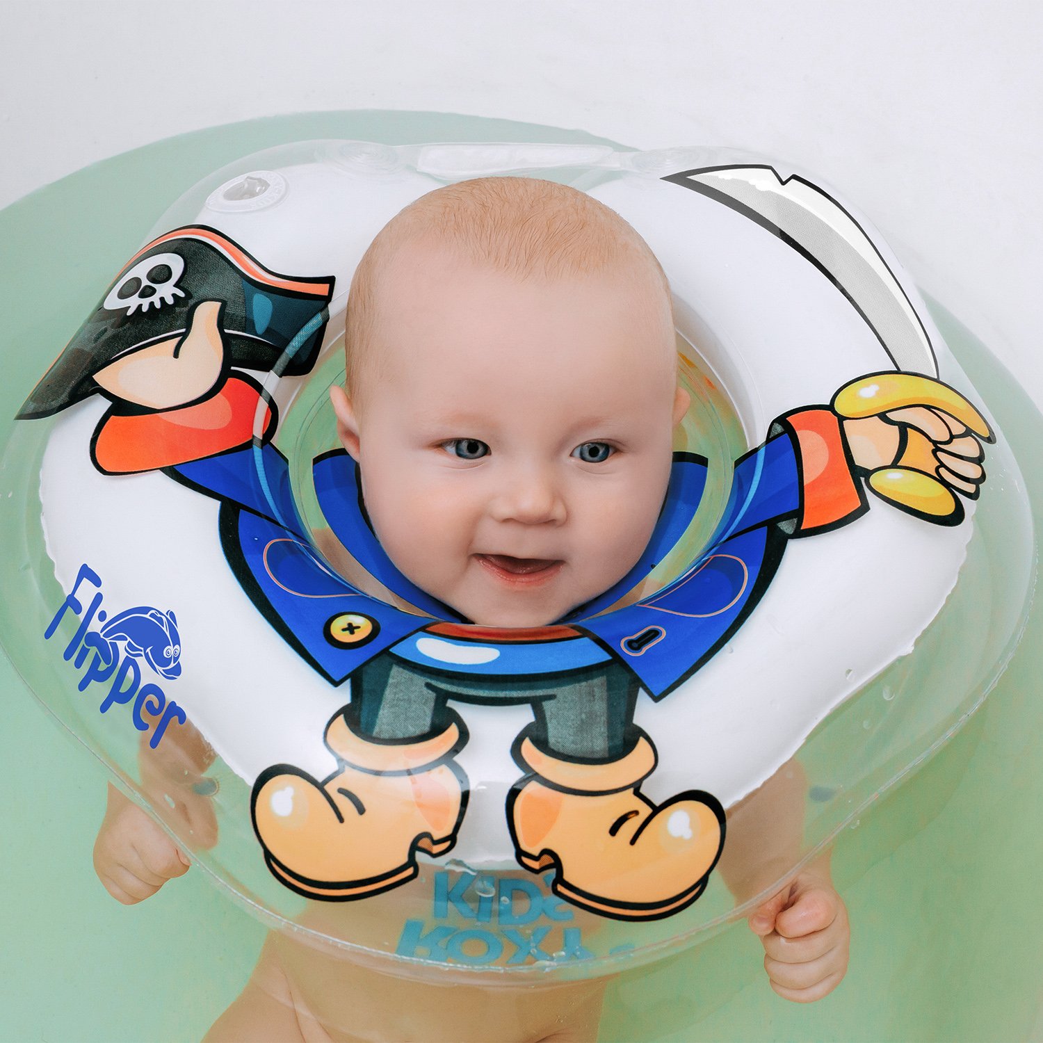 Круг для купания ROXY-KIDS надувной на шею для новорожденных и малышей Flipper Пират - фото 7