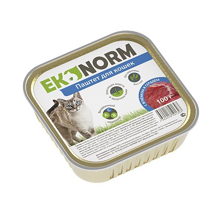 Корм для кошек EKONORM 100г паштет с ягненком и сердцем