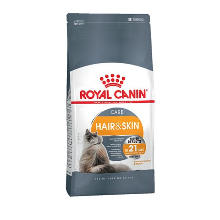 Корм сухой для кошек ROYAL CANIN Hair/Skin Care 2кг для поддержания здоровья кожи и шерсти