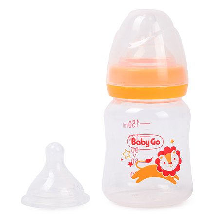 Бутылка BabyGo с широким горлом 150мл Orange B2-7000