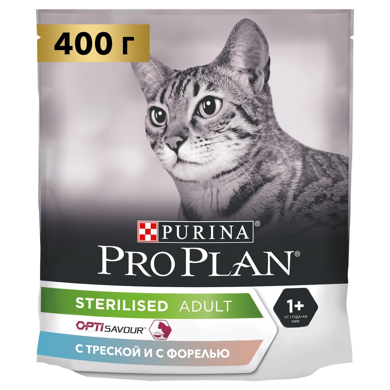 Корм для кошек PRO PLAN стерилизованных форель и треска 400г - фото 1