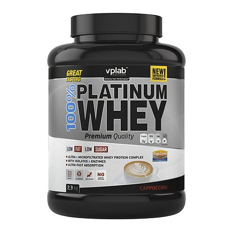 Протеин VPLAB Platinum Whey 100% капучино 2.3кг