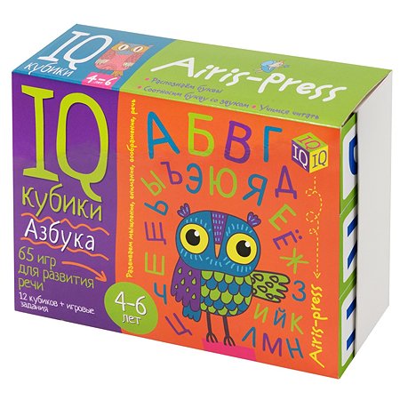 Набор Айрис ПРЕСС IQ кубики Азбука 65 игр для развития речи
