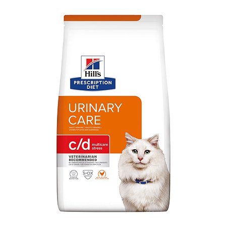 Корм для кошек HILLS 1.5кг Prescription Diet c/d Urinary Stress для МКБ и при стрессе с курицей сухой