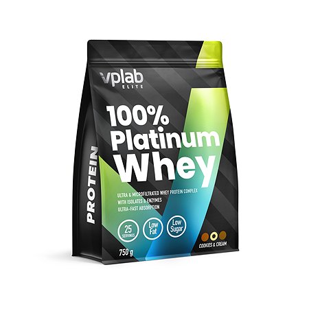 Протеин VPLAB Platinum Whey 100% печенье-крем 750г - фото 1