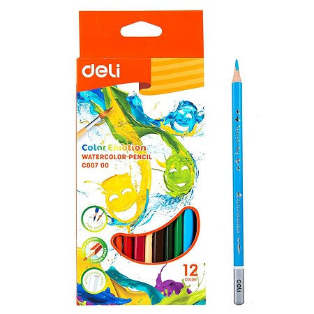 Карандаши цветные Deli Color Emotion акварельные 12цветов EC00700 - фото 2