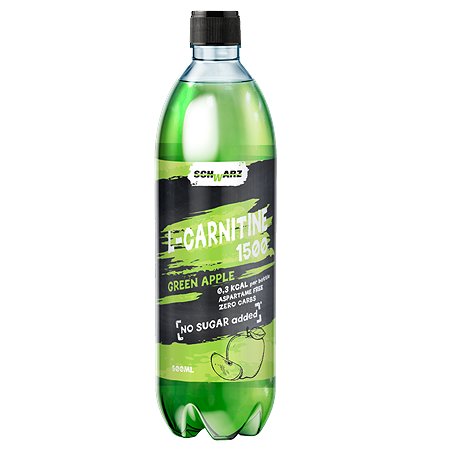Напиток SCHWARZ L-carnitine 1500 слабогазированный зеленое яблоко 500мл
