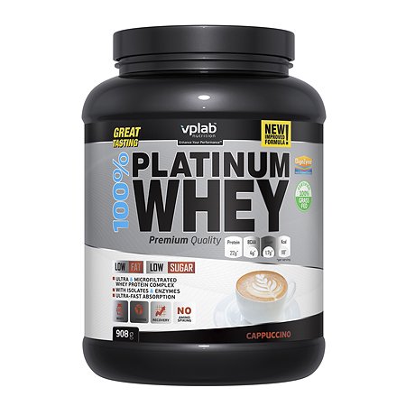 Протеин VPLAB Platinum Whey 100% капучино 908г - фото 1