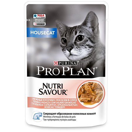 Корм влажный для кошек PRO PLAN Nutri Savour 85г с лососем в соусе пауч - фото 1