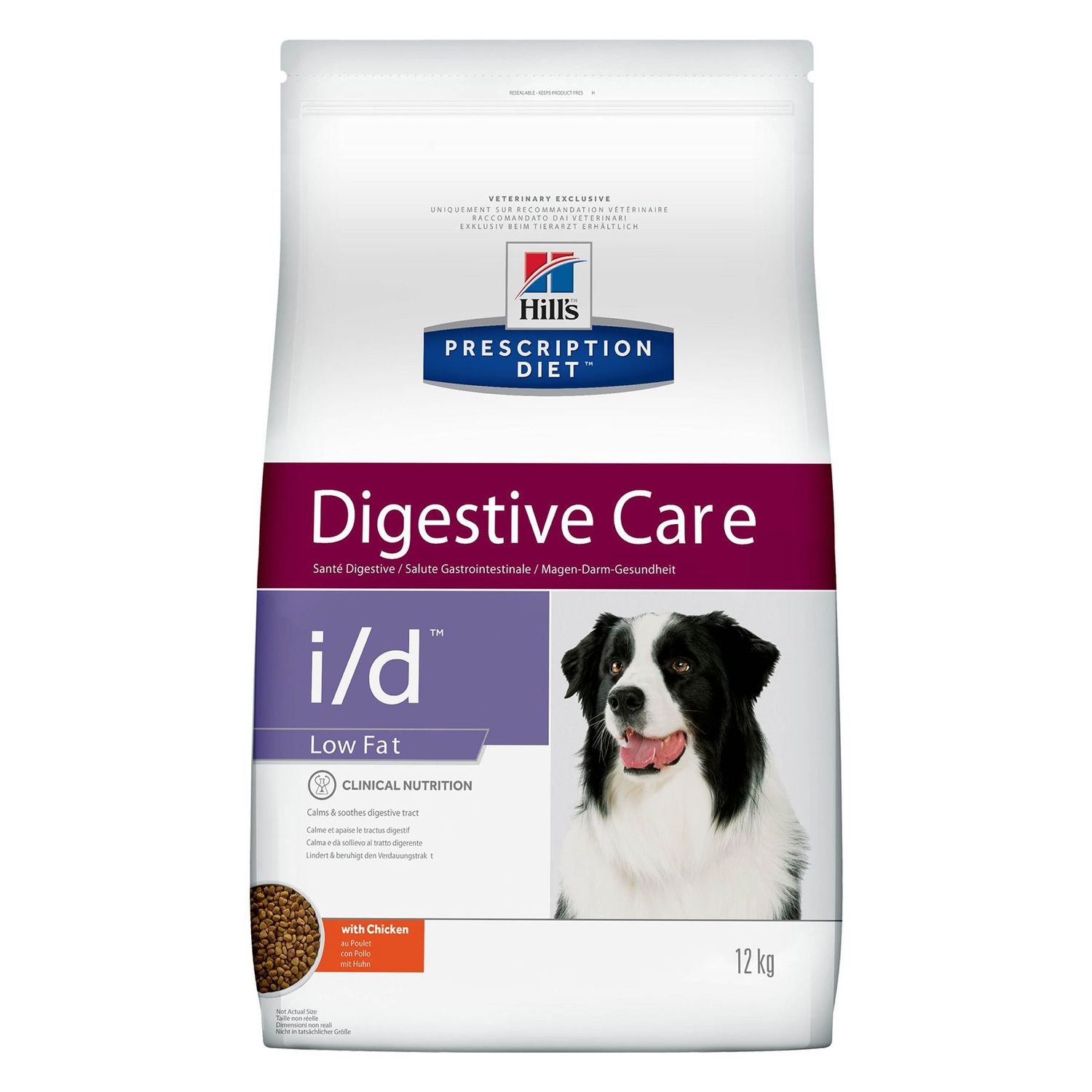 Корм для собак HILLS 12кг Prescription Diet i/d LowFat DigestiveCare для ЖКТ и поджелудочной железы с курицей сухой - фото 1