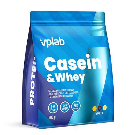 Биологически активная добавка VPLAB Casein Whey ваниль 500г