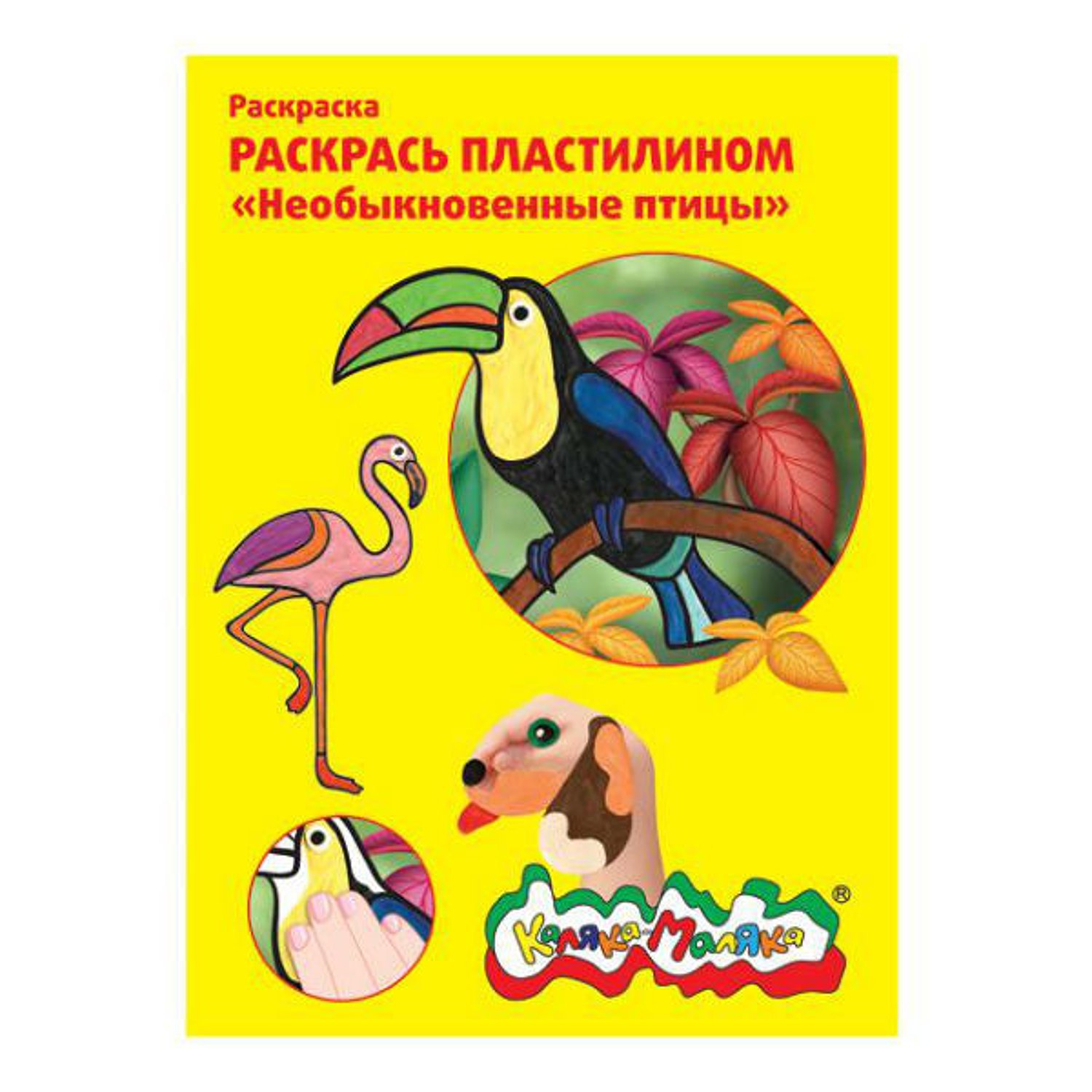 Раскраска пластилином Каляка Маляка необыкновенные птицы