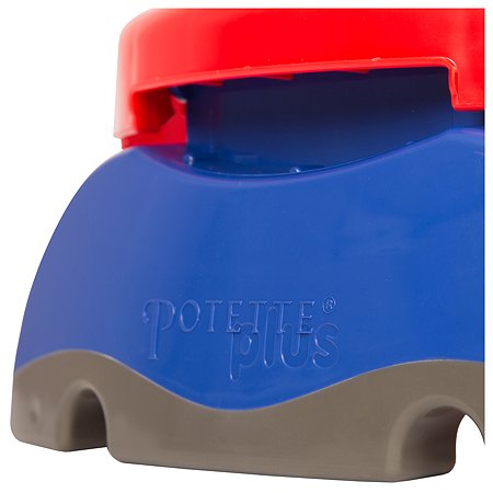 Дорожный горшок Potette Plus складной + одноразовый пакет Красный-голубой - фото 9
