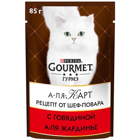 Корм влажный для кошек Gourmet Gold A la Carte a la Jardiniere 85г говядина-морковь-томаты-цуккини пауч