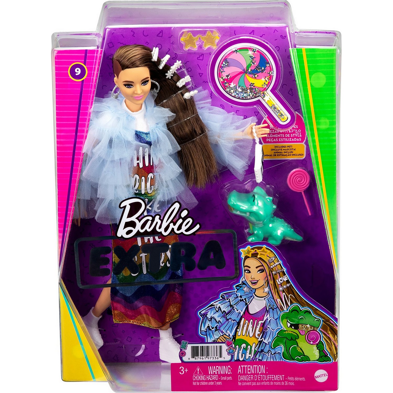 Кукла Barbie Экстра в радужном платье GYJ78 - фото 2