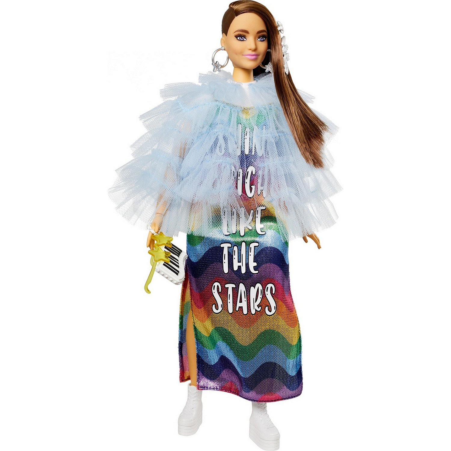 Кукла Barbie Экстра в радужном платье GYJ78 - фото 5