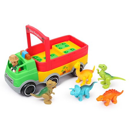 Машинка Kiddieland Грузовик +водитель +5 динозавров 060384