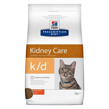 Корм для кошек HILLS  5кг Prescription Diet k/d Kidney Care для здоровья почек с курицей сухой
