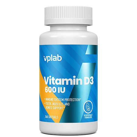 Биологически активная добавка VPLAB Vitamin D3 600 IU 240таблеток