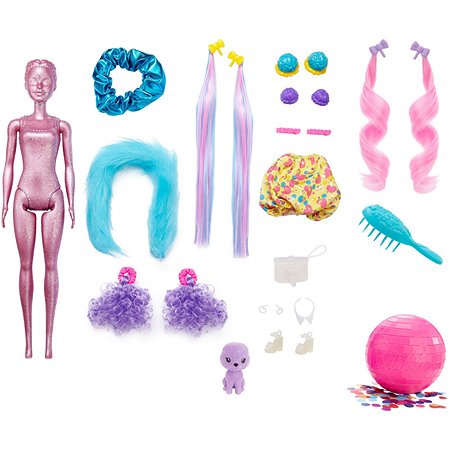 Набор Barbie Кукла из серии Блеск Сменные прически в непрозрачной упаковке (Сюрприз) HBG39 - фото 4