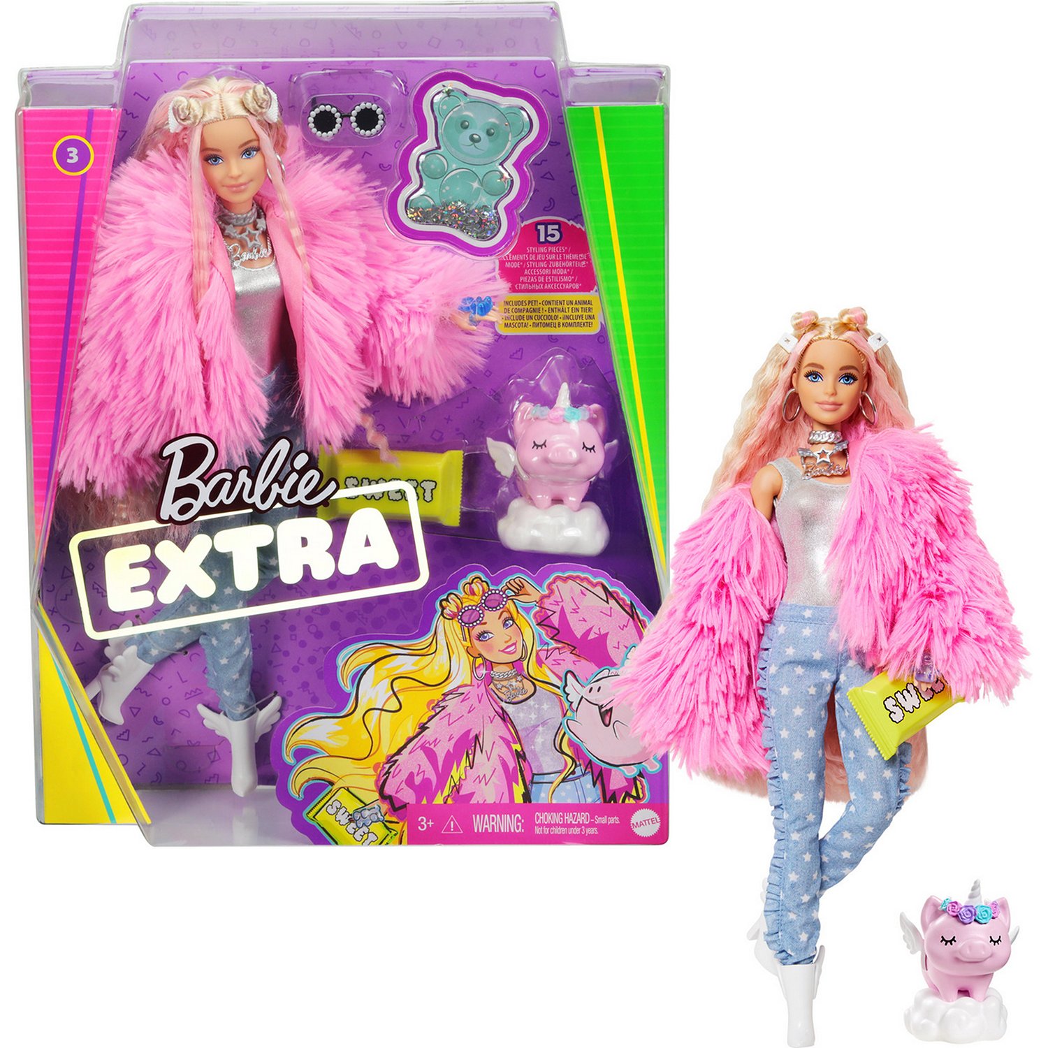 Кукла Barbie Экстра в розовой куртке GRN28 - фото 8