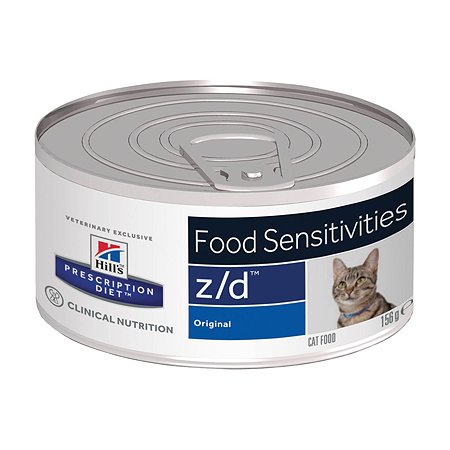 Корм для кошек HILLS 156г Prescription Diet z/d Food Sensitivities для кожи при пищевой аллергии консервированный