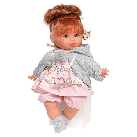 Кукла озвученная Antonio Juan Ава в сером 30 см плачет мягконабивная - фото 1
