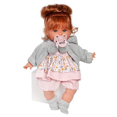 Кукла озвученная Antonio Juan Ава в сером 30 см плачет мягконабивная - фото 4