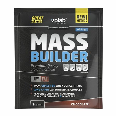 Гейнер VPLAB Mass Builder шоколад 100г - фото 1