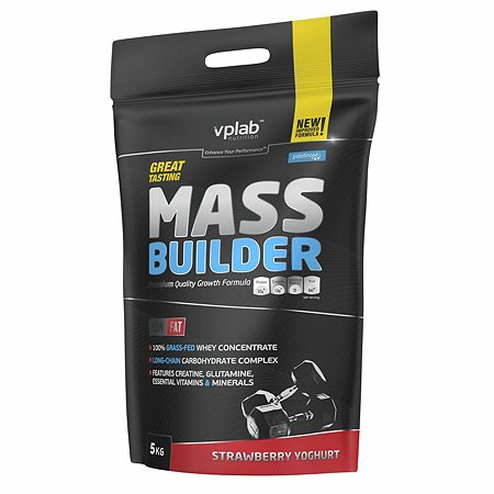 Гейнер VPLAB Mass Builder клубника-йогурт 5кг