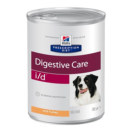 Корм для собак HILLS 360г Prescription Diet i/d Digestive Care для ЖКТ с индейкой консервированный