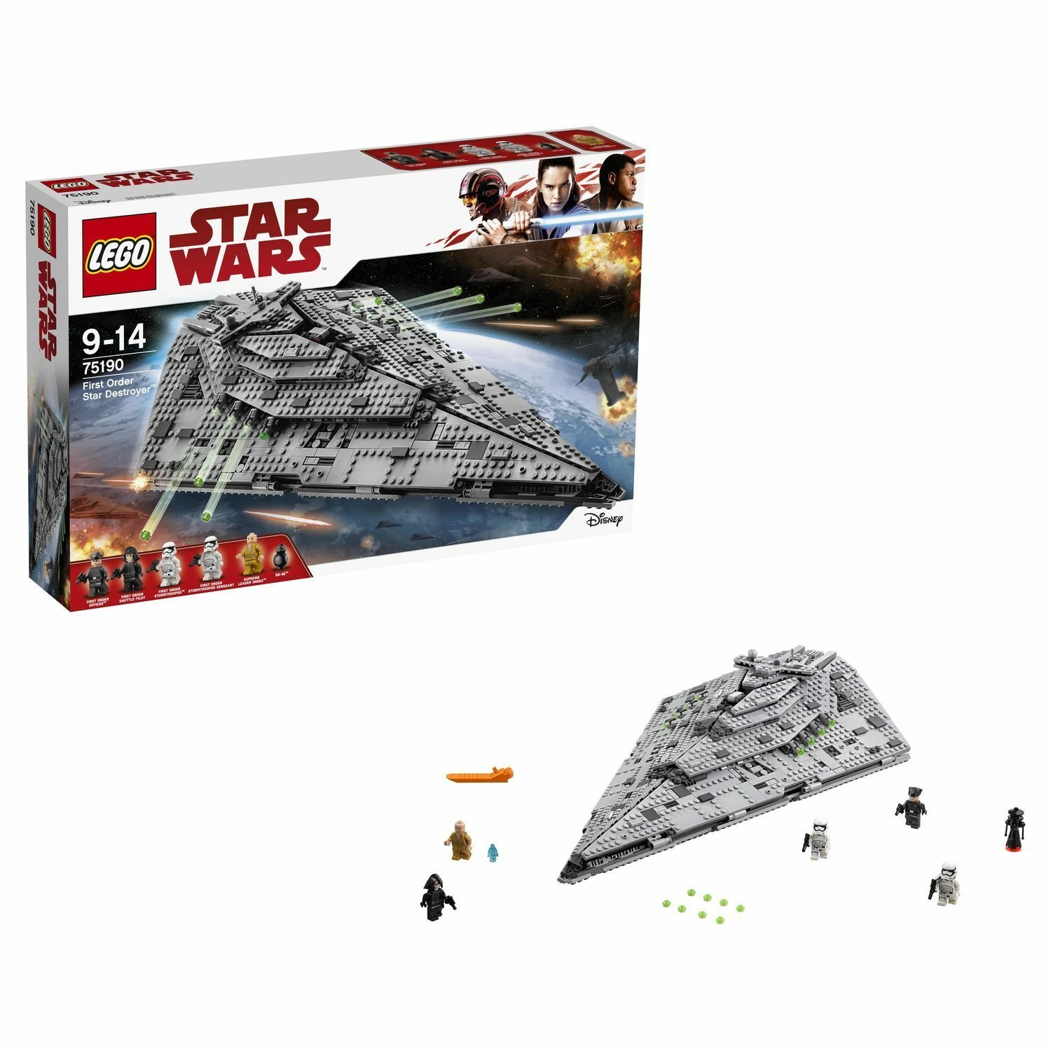 Конструктор LEGO Star Wars TM Звёздный разрушитель Первого Ордена (75190)  купить по цене 59990 ₸ в интернет-магазине Детский мир