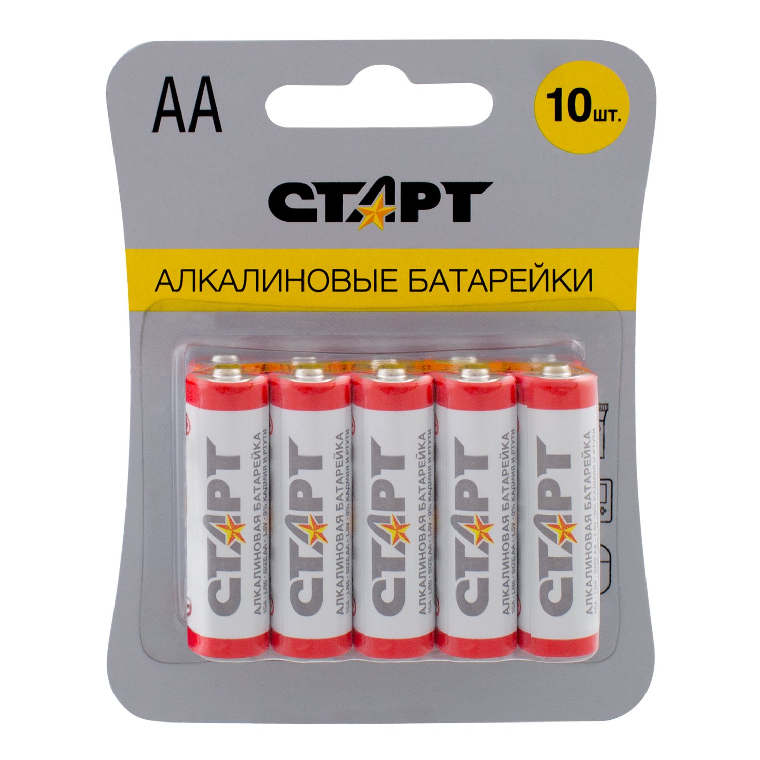 Батарейка СТАРТ алкалиновые (щелочные) тип АА (LR6) 10 шт  по .