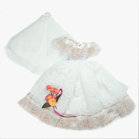 Одежда для кукол Модница Свадебное платье из шелка с фатой для куклы 29 см в ассортименте