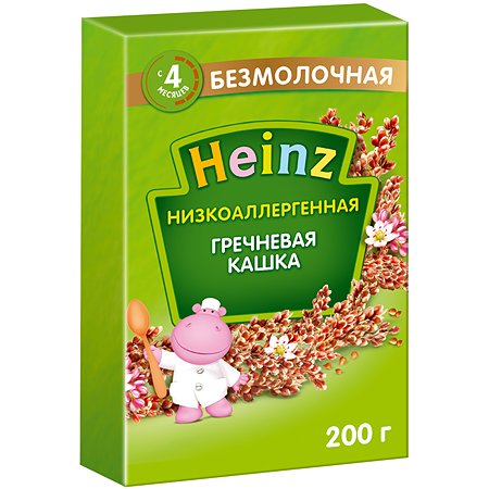 Каша безмолочная Heinz низкоаллергенная гречка 200г с 4месяцев