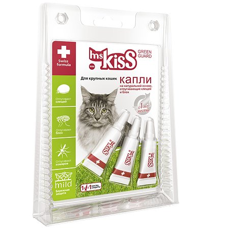 Капли для кошек Ms.Kiss крупных пород репеллентные 2.5мл 56309