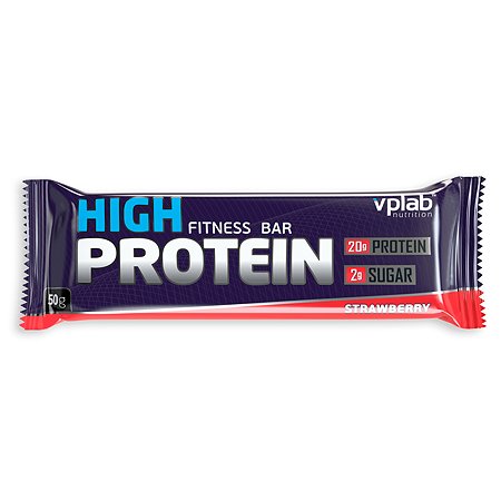 Батончик VPLAB High Protein Fitness Bar клубника 50г