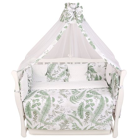 Комплект постельного белья Amarobaby Exclusive Soft Collection Папоротники 4предмета Зеленый-Белый - фото 6