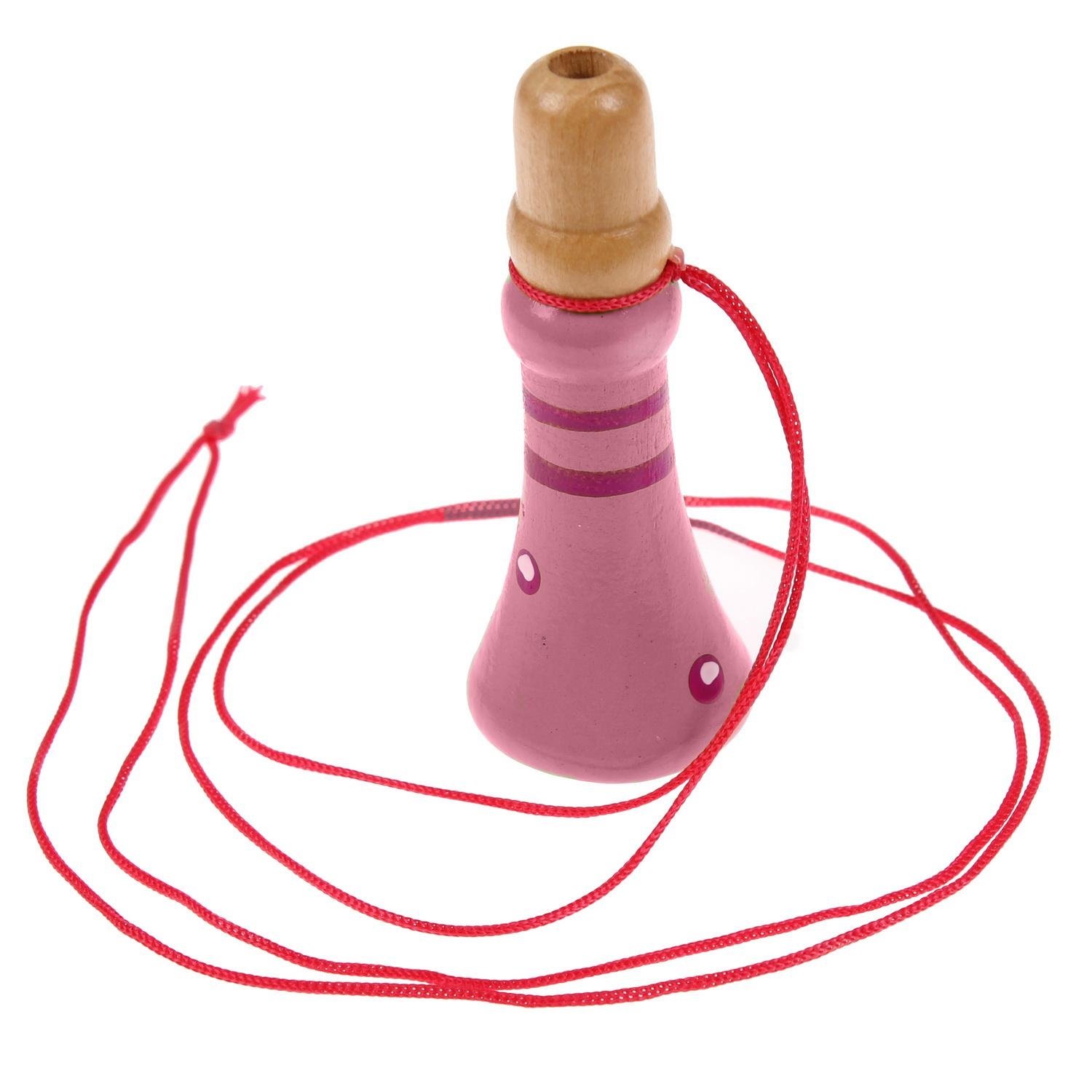 Свисток-дудочка BRADEX деревянный на шнурке Розовый DE 0535 - фото 1