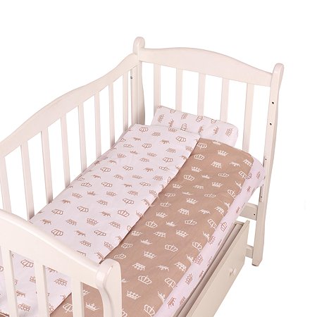 Комплект постельного белья Amarobaby Baby Boom Короны 3предмета Коричневый - фото 4