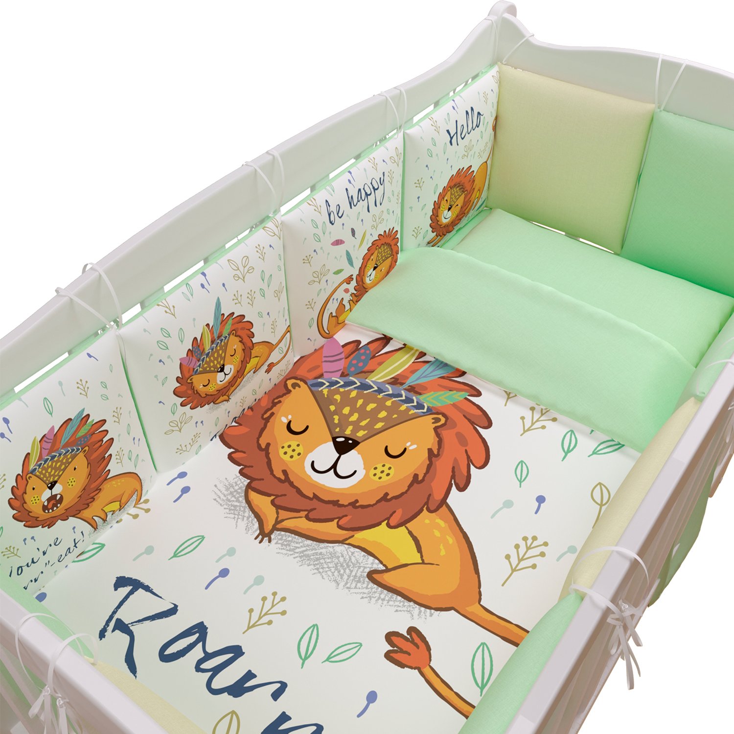 Комплект постельного белья Amarobaby Baby Lion 6предметов Салатовый - фото 4