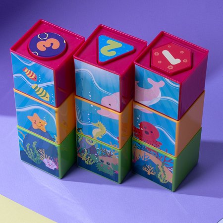 Сортер - пазл для малышей Little Hero Мир вокруг 9 кубиков LP3112 - фото 3