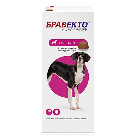 Препарат инсектоакарицидный для собак MSD Бравекто 1400мг №1