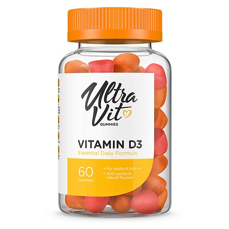 Витамин Д3 ULTRAVIT Gummies жевательный 60таблеток