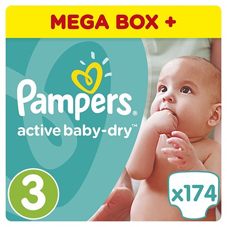 Подгузники Pampers Active Baby Мега+ 5-9кг 174шт