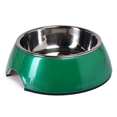 Миска для собак SuperDesign на меламиновой подставке 160мл Зеленый перламутр 16040
