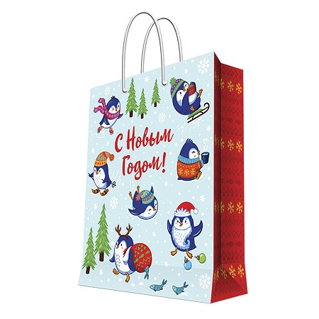 Пакет бумажный Magic Time Новогодние пингвины