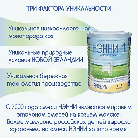 Молочная смесь Бибиколь 1 с пребиотиками на основе козьего молока 400 г с 0-6 мес - фото 4