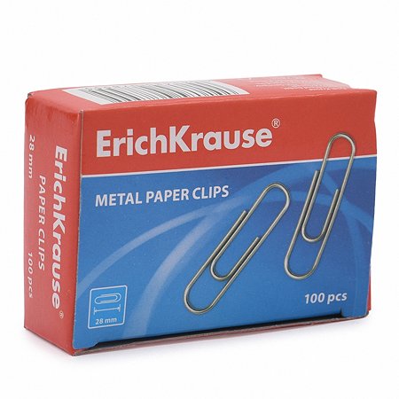 Скрепки металлические ErichKrause 28 мм 100 шт