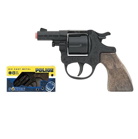 Полицейский револьвер Gonher черный 15.5см звук - фото 1